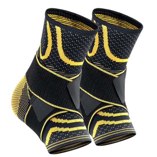 IZWEAR Ankle Brace with Straps (PAIR) for Plantar Fasciitis and Sprained Ankle The Blue Coil