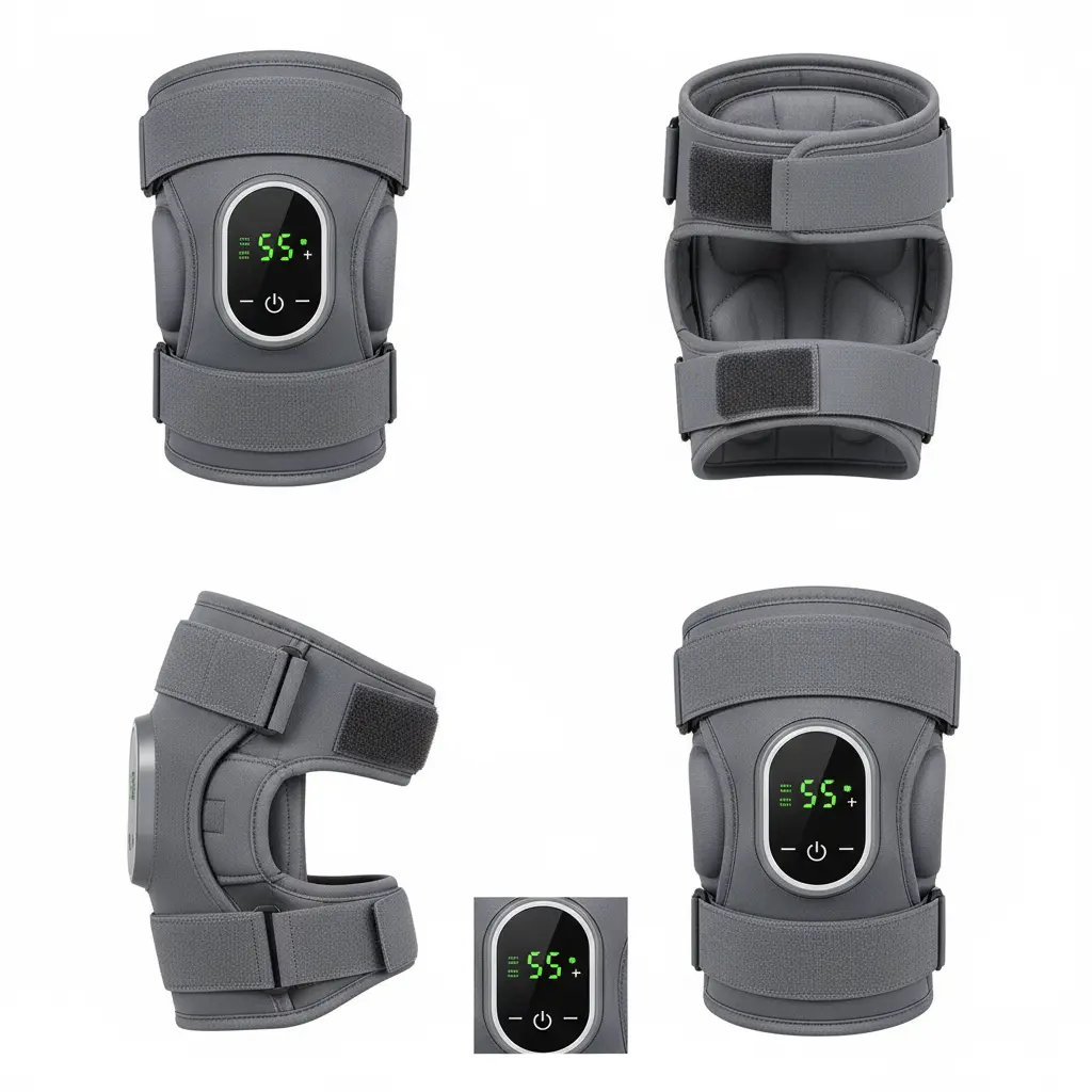 Heated Knee Massager 3 in 1 KneeShoulder，Arm Massager Leg Massager3 Levels of Heat Leg Heating PadPortable arm Heating padElbow BraceSuitable for Men Women and Seniors The Blue Coil