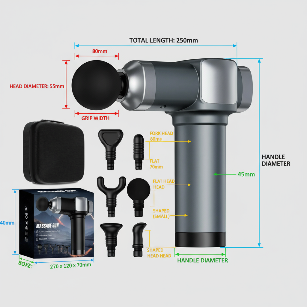 KUPAKY Massage Gun Deep Tissue Massage Gun for Pain Relief Handheld Electric Muscle Back Massager Super Quiet Percussion Electric Massager with 30 Speed Levels 6 Massage Heads Carry Case (Grey)