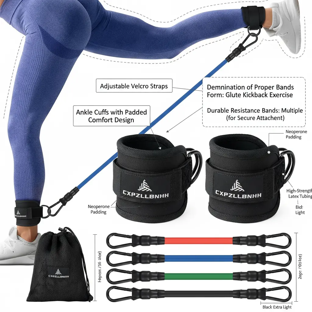 Ankle Resistance Bands with Cuffs Ankle Bands for Working Out Leg Resistance Bands for Women and Men Ankle Exercise Bands for Kickbacks Hip Glutes Fitness Training Ideal Butt Workout Equipment The Blue Coil