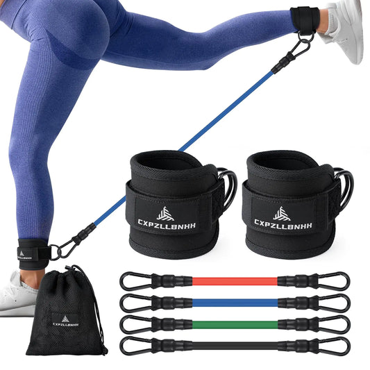Ankle Resistance Bands with Cuffs Ankle Bands for Working Out Leg Resistance Bands for Women and Men Ankle Exercise Bands for Kickbacks Hip Glutes Fitness Training Ideal Butt Workout Equipment