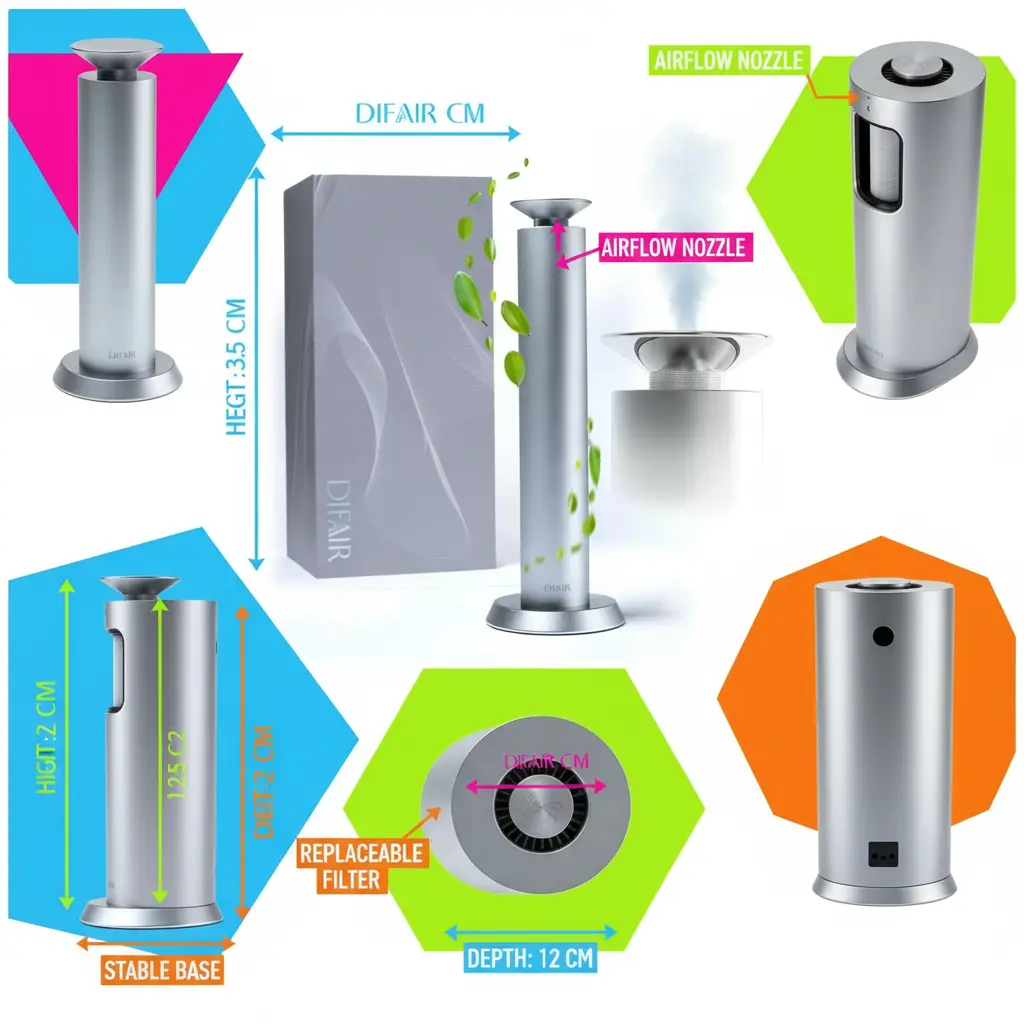 Difair Waterless Essential Oil Diffuser - Wireless Aromatherapy Diffuser Oil Machine - Fragrance Oil Scent Diffusers for Home - Cold Air Diffuser for Office - Aroma Diffuser for Home Hotel Spa The Blue Coil