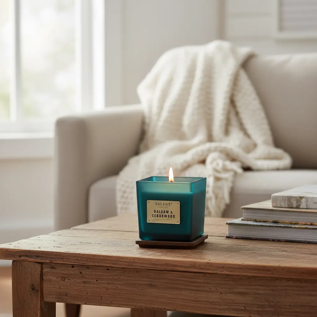 Scented Soy Candles Deluxe Noble Aromatherapy Candles Balsam & Cedarwood Candles for Home Scented 7.05oz The Blue Coil