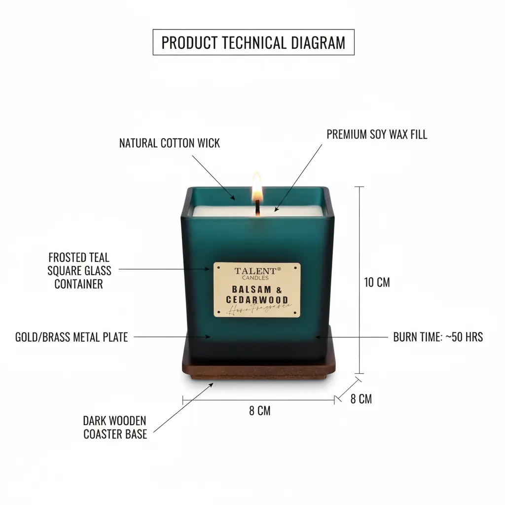 Scented Soy Candles Deluxe Noble Aromatherapy Candles Balsam & Cedarwood Candles for Home Scented 7.05oz The Blue Coil