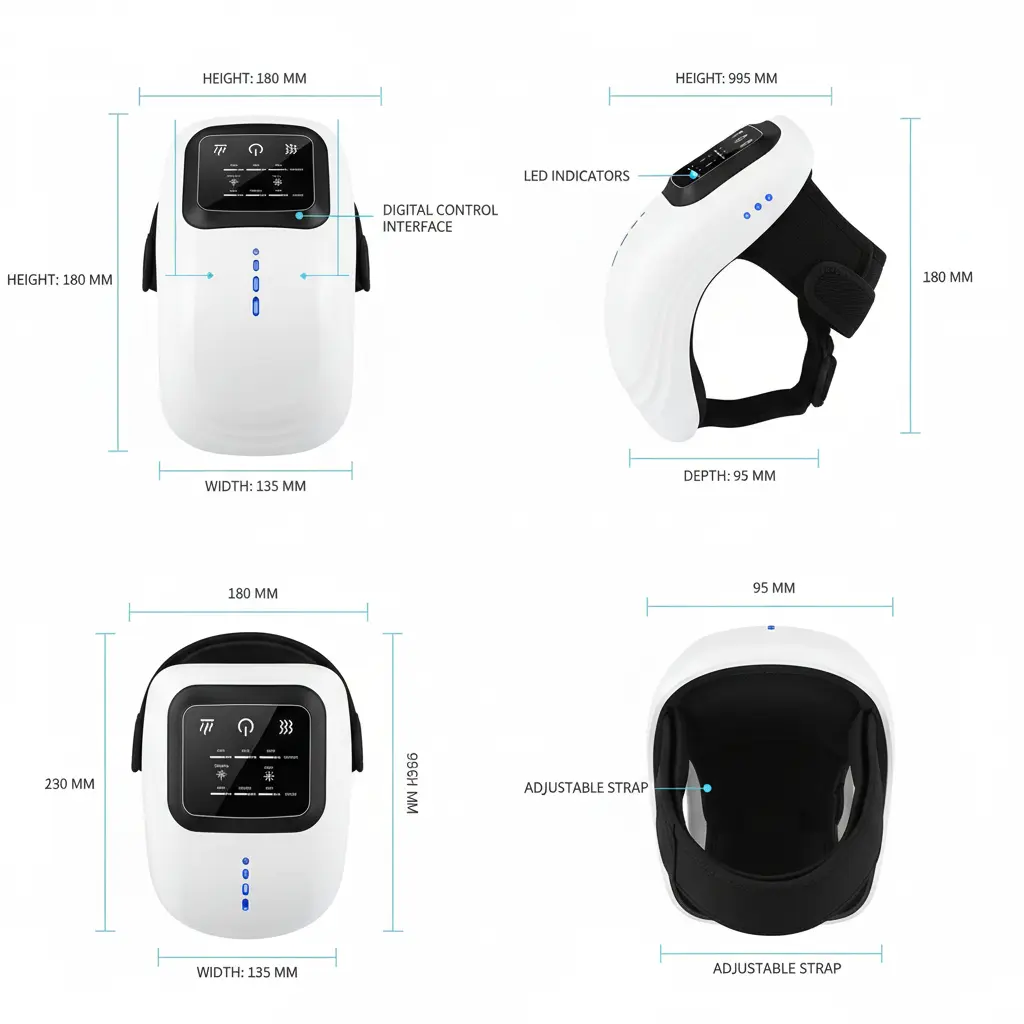 IeBilif Cordless Knee Massager with Large LED Screen Heated and Vibration Heated Knee Massager Gift for Birthday Gift for Husband Mom Dad The Blue Coil