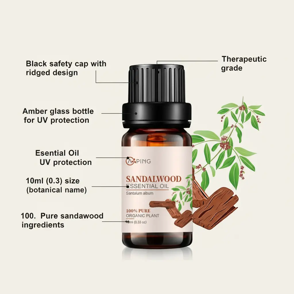 AOPING Sandalwood Essential Oil - 100% Pure Organic Natural Plant (Santalum Album) Sandalwood Oil for Diffuser Aroma Skin Meditation Massage - 0.33oz The Blue Coil