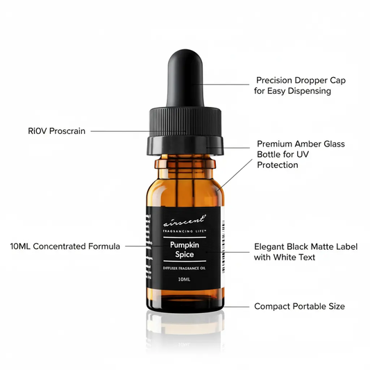 Pumpkin Spice Diffuser Oil - AirScent Pumpkin Spice Essential Oil Blend - 10 mL 0.34 fl oz Glass Dropper Bottle for Aromatherapy Diffusers and Humidifiers - Fall Scents The Blue Coil