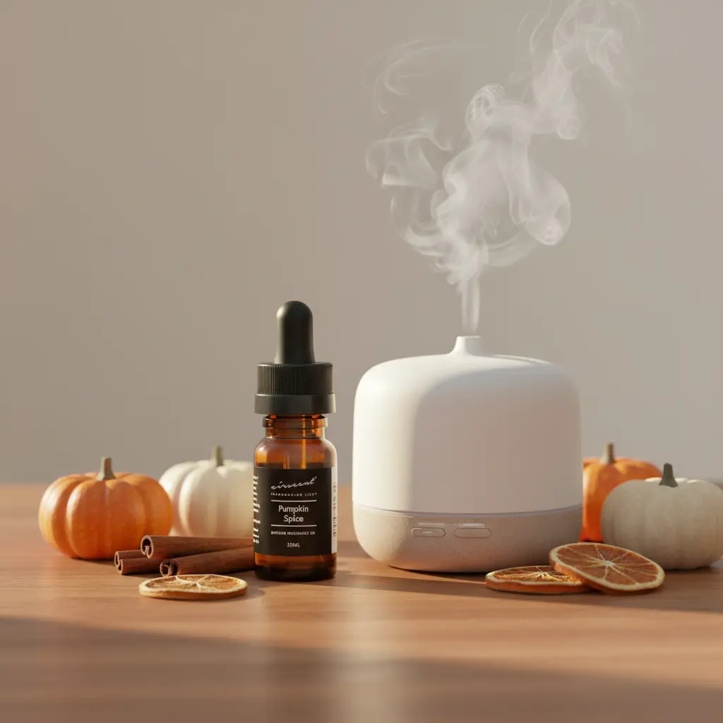 Pumpkin Spice Diffuser Oil - AirScent Pumpkin Spice Essential Oil Blend - 10 mL 0.34 fl oz Glass Dropper Bottle for Aromatherapy Diffusers and Humidifiers - Fall Scents The Blue Coil