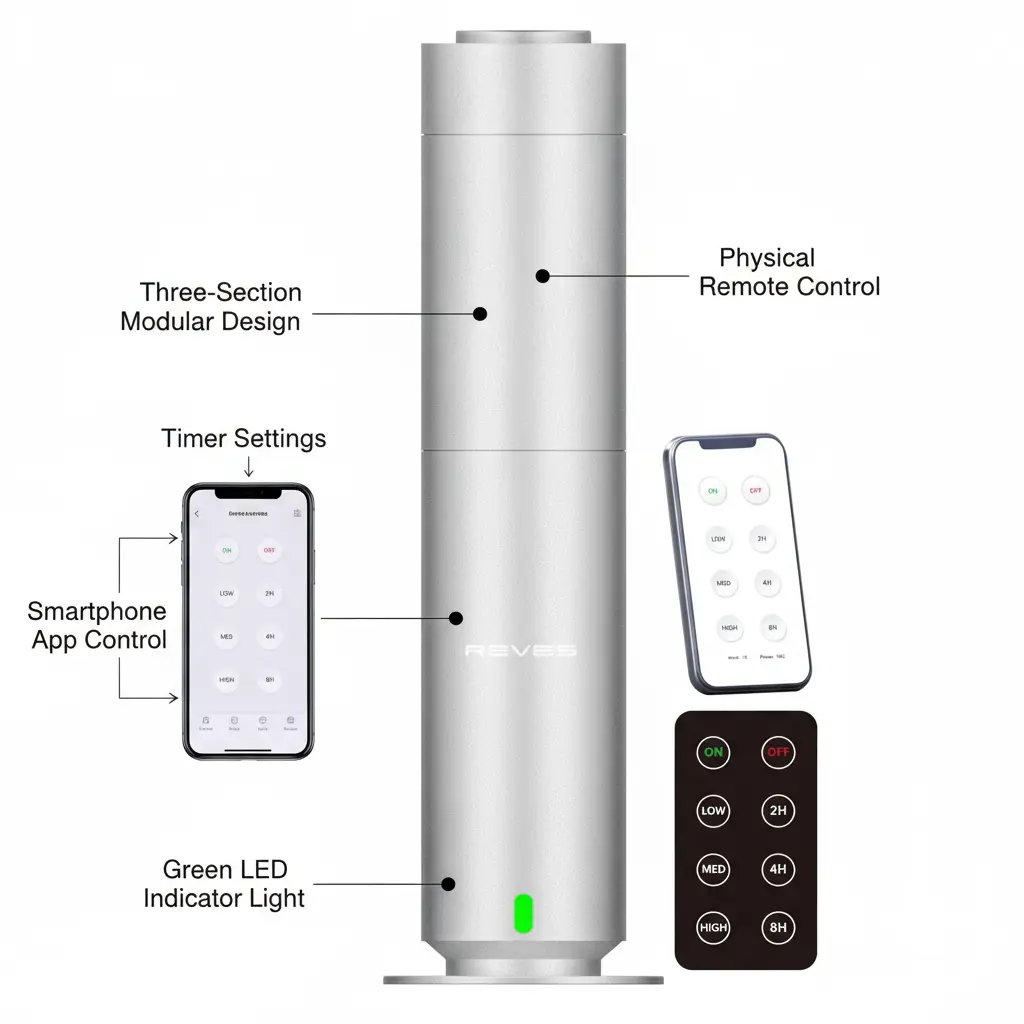 Diffuser Machine for Hotel-Scent Air Machine for Home-Diffusers for Home-Waterless Essential Oil Diffusers-Studio Scent Diffuser-Large Room-Cold Air-Office Fragrance-App Remote Control - Silver The Blue Coil