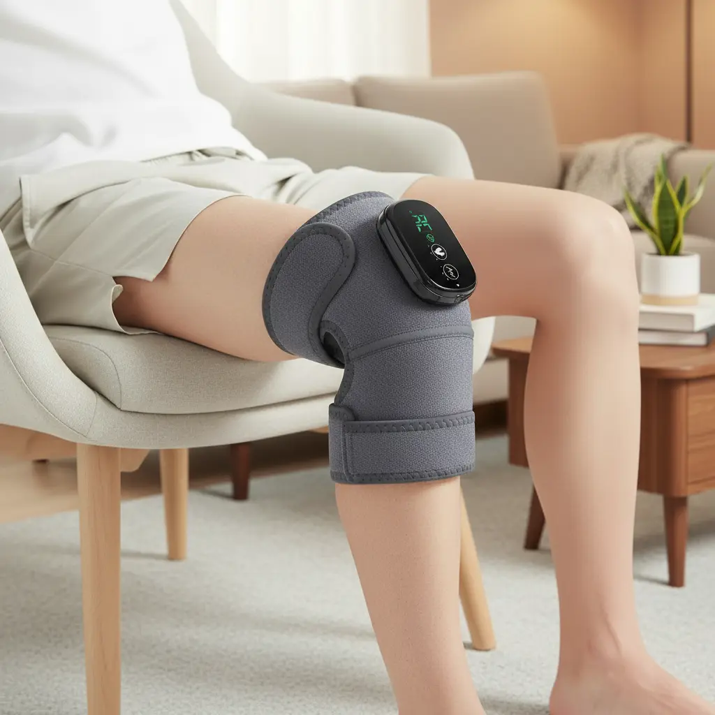 Heating Pad for Knee Brace with Massager Heated Knee Massager for Pain Relief Heated Knee Wrap for Knee Warmer The Blue Coil