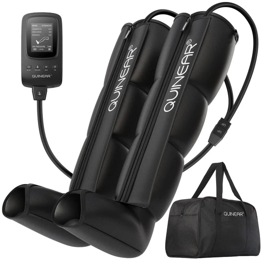 QUINEAR Air Compression Recovery System Professional Sequential Device for Massage Therapy Foot and Leg Recovery Boots to Improve Circulation for Athletes (Large) The Blue Coil