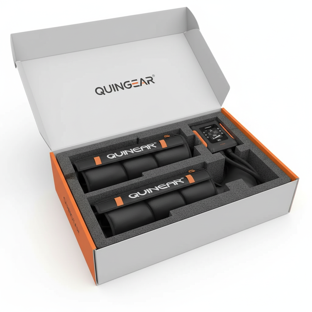 QUINEAR Professional Leg Recovery System Cordless Air Compression Boots - The Blue Coil