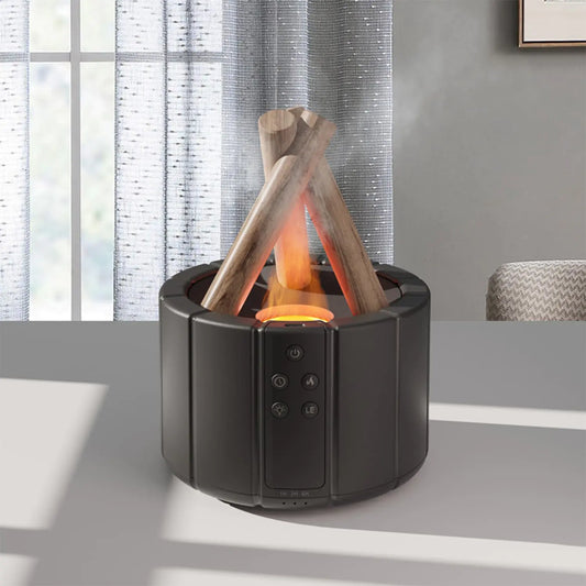 YALEDI Campfire Flame Fire Diffuser Bonfire Aromatherapy Essential Oil Diffuser 250ml Wood Cool Mist Humidifier for HomeBedroomOffice Remote Control Auto Shut-Off Night Light Gift (Black)