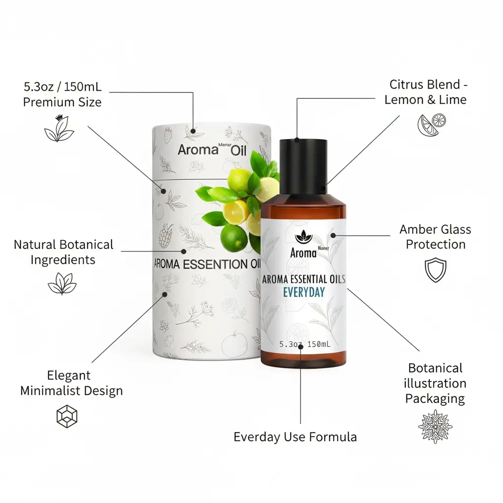 Hotel Scent Diffuser - Everyday Essential Oils for Scent Diffuser - Lemon LimeCitron Guaiac Wood Tea Leaves - Home Luxury Scents Aroma Fragrance for Home Office The Blue Coil