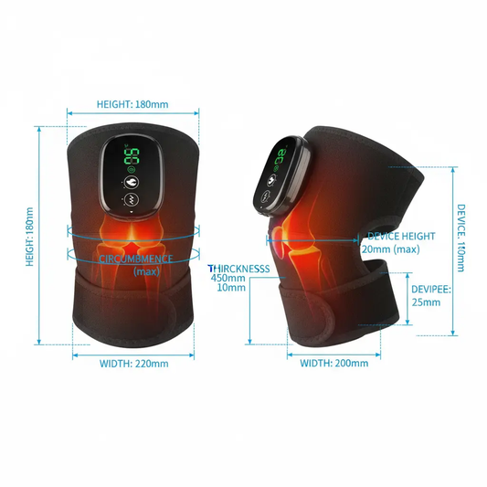 MOAJAZA Cordless Knee Massager Knee Heating Pad Heated Knee Brace Wrap Heating Pad for Knee Elbow Shoulder Relax (Pack of 1 Black) The Blue Coil