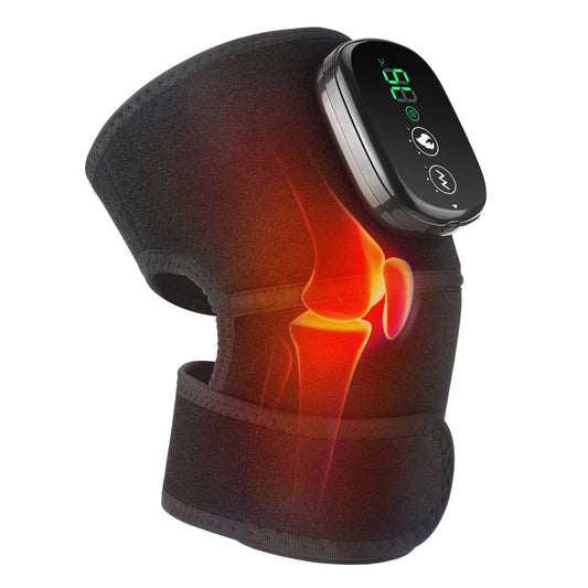 MOAJAZA Cordless Knee Massager Knee Heating Pad Heated Knee Brace Wrap Heating Pad for Knee Elbow Shoulder Relax (Pack of 1 Black)