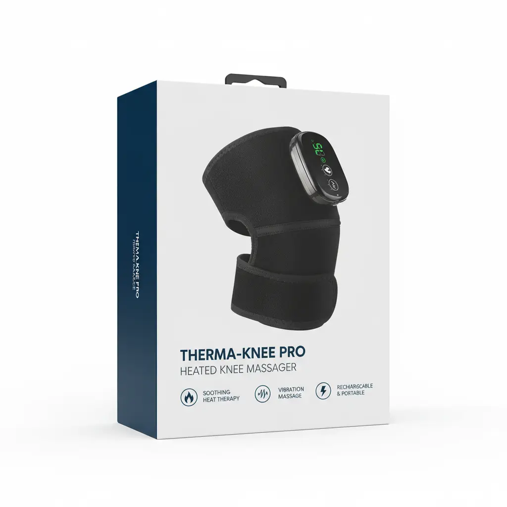 MOAJAZA Cordless Knee Massager Knee Heating Pad Heated Knee Brace Wrap Heating Pad for Knee Elbow Shoulder Relax (Pack of 1 Black) The Blue Coil