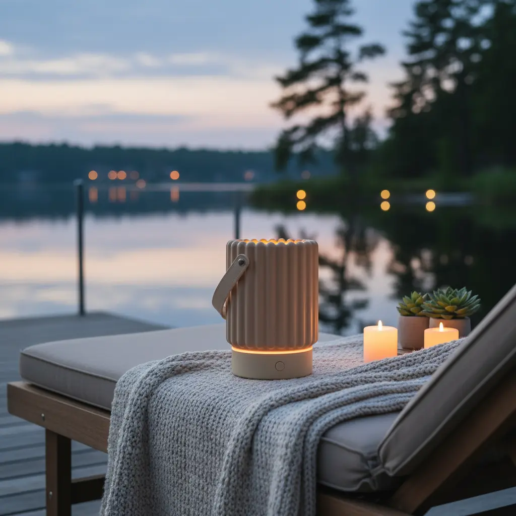 VICTORIA AROMA Essential Oil Diffuser - Multifunction Aromatherapy Diffuser 7 LED Color Changing Light 100ML Ceramic Diffuser Easy to Clean Suitable for HomeOffice(Beige) The Blue Coil