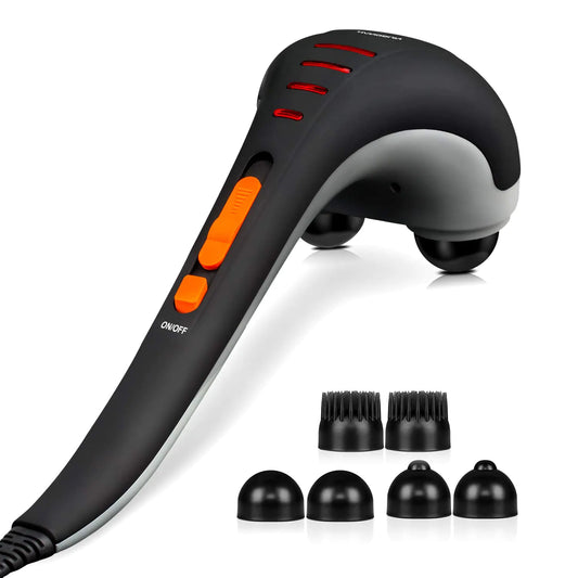 Hangsun Handheld Neck Back Massager for Pain Relief Deep Tissue Double Head Full Body Percussion Massage MG400 for Shoulder Leg Foot Muscles