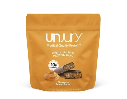 Unjury Chocolate Peanut Butter Protein Bars | 10g Whey Protein Mighty Mini Bites | No artificial sweeteners | 15 Bars The Blue Coil
