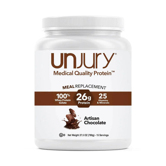 Unjury Meal Replacement Powder | Chocolate | 26g Protein | 25 Vitamins and Minerals | 100% Whey Isolate Protein Powder | Low Carb and Sugar | 15 Servings The Blue Coil