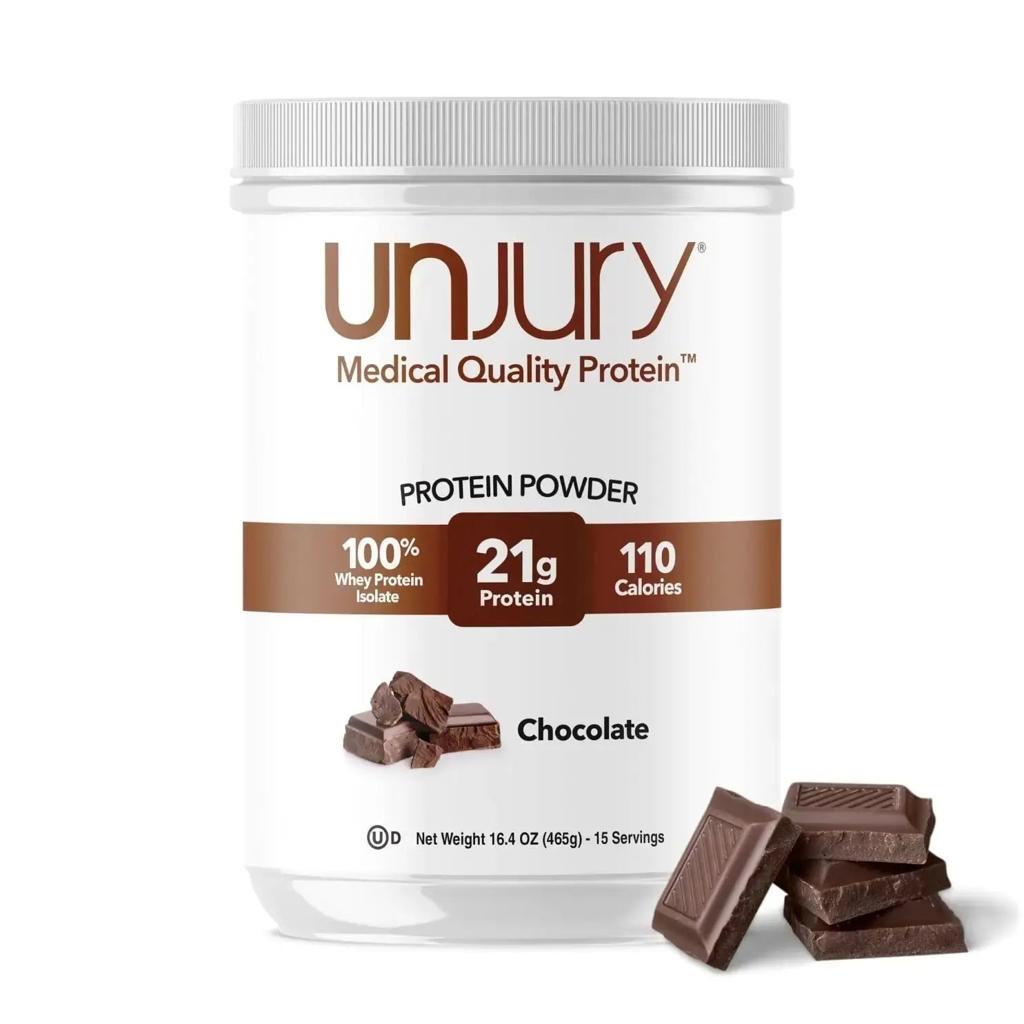Unjury Whey Protein Powder | Chocolate Protein Powder | 21g 100% Whey Isolate Protein Powder | Low Carb and Lactose Free | Gluten Free Whey Protein Isolate | Certified Kosher | 15 Servings The Blue Coil