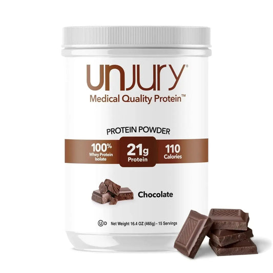 Unjury Whey Protein Powder | Chocolate Protein Powder | 21g 100% Whey Isolate Protein Powder | Low Carb and Lactose Free | Gluten Free Whey Protein Isolate | Certified Kosher | 15 Servings The Blue Coil