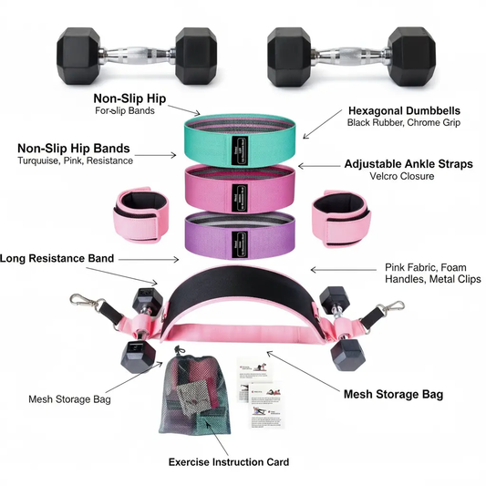 MINGLE Hip Thrust Belt for Dumbbells Heavy & 3 Fabric Resistance Bands for Legs Hip Thrust Band & Exercise Bands Resistance Set Booty Sprout with Cloth Resistance Bands for Working Out. The Blue Coil