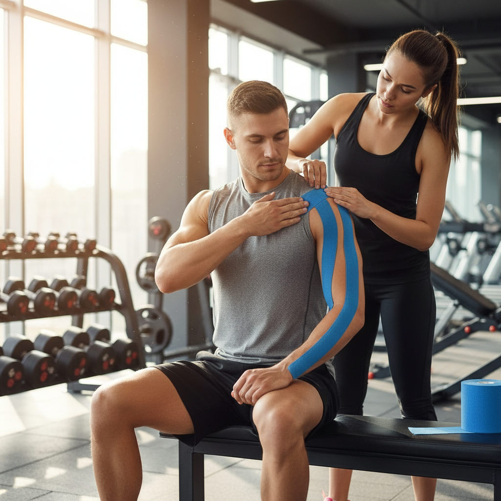 VityElk Kinesiology Tape (2 Rolls) - Elastic Premium Uncut Athletic Tape - The Blue Coil