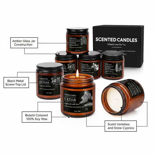 Candles for Men Women - Scented Candles Gifts for Men Women Long Lasting Candles for Home Scented Natural Soy Jar Candles Set for Boyfriend Him Dad Men Birthday Christmas Gifts