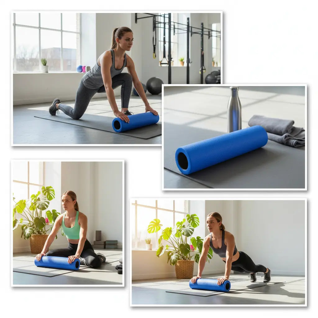 Maximo Fitness Foam Roller – 36" x 6" Exercise Rollers for Trigger Point Self Massage & Muscle Tension Relief The Blue Coil