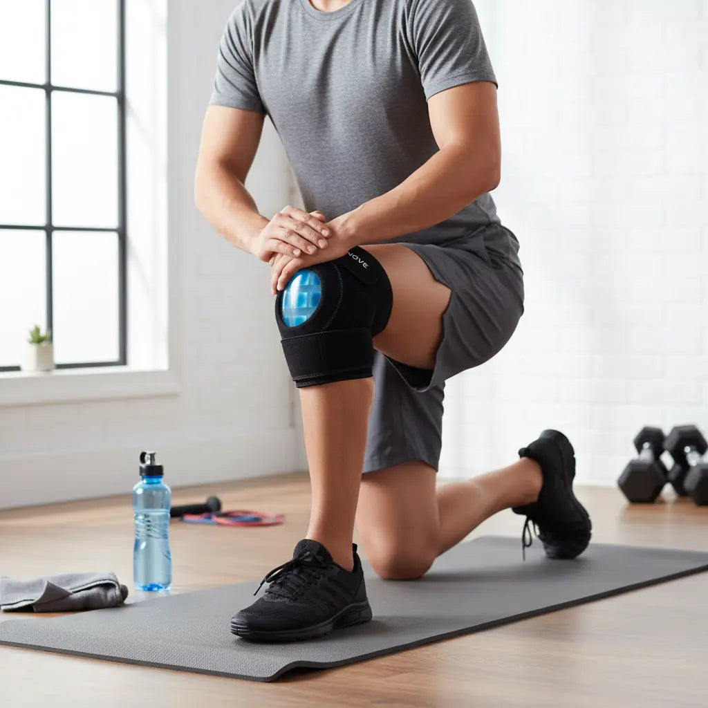 CHENOVE Knee Ice Pack Wrap Cold Pack with Cold Compression for Knee Reusable Ice Pack Meniscus Tear and ACL The Blue Coil