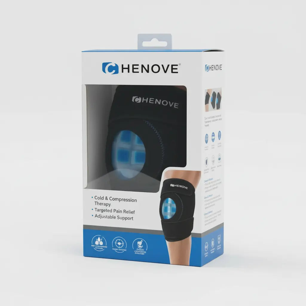 CHENOVE Knee Ice Pack Wrap Cold Pack with Cold Compression for Knee Reusable Ice Pack Meniscus Tear and ACL The Blue Coil