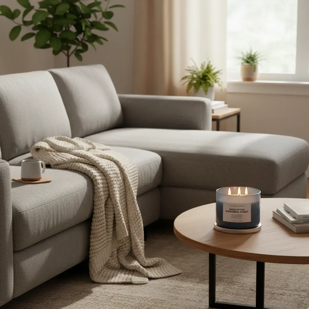 Eucalyptus Evergreen Forest Luxury 3 Wick Winter Pine Candle | Mens Candles Scented Candles for Home | Aromatherapy Stress Relief Soy Candles 15.8 oz | Balsam Fir Woods Candles for Men & Women The Blue Coil