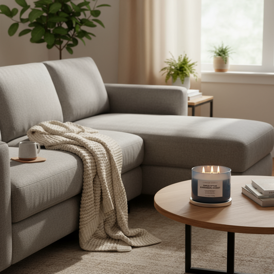 Eucalyptus Evergreen Forest Luxury 3 Wick Winter Pine Candle | Mens Candles Scented Candles for Home | Aromatherapy Stress Relief Soy Candles 15.8 oz | Balsam Fir Woods Candles for Men & Women