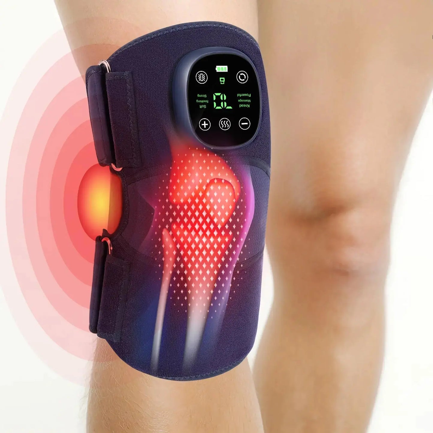 Creliver Knee Massager with Heat FSA or HSA Eligible Cordless Knee Massager with 6 Heat Levels Knee Heating Pad for Joint Pain Meniscus Tear Pain Relief Gifts for Dad Men Updated Edition The Blue Coil