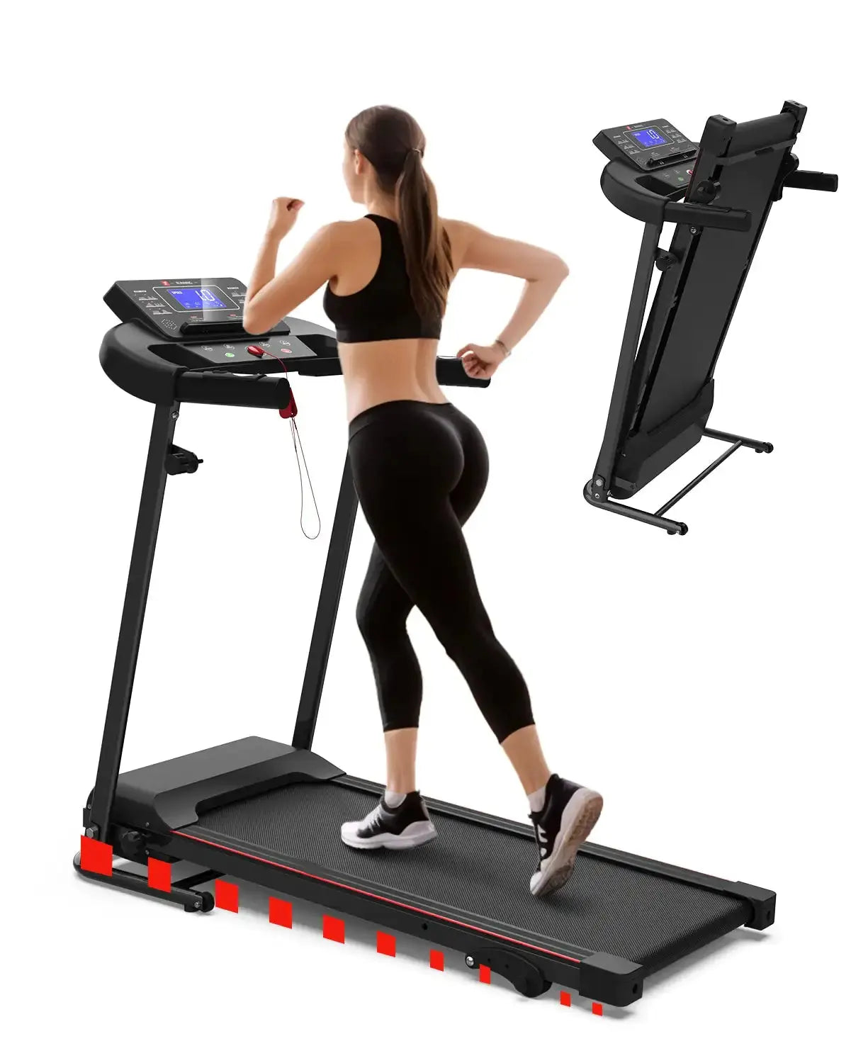 Foldable Treadmill Fitness Walking Machine The Blue Coil