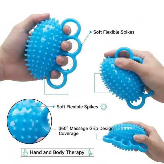Finger Exerciser Ball Hand Physical Therapy Exercise Balls Finger and Wrist Grip Strength Trainer for Extension Exerciser Stroke Recovery Hand Therapy Squeeze Stress Relief Arthritis The Blue Coil
