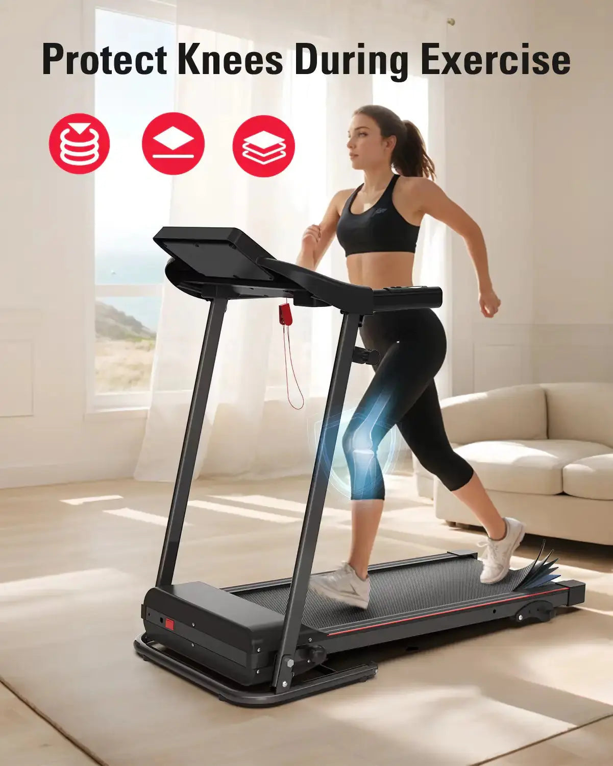 Foldable Treadmill Fitness Walking Machine The Blue Coil