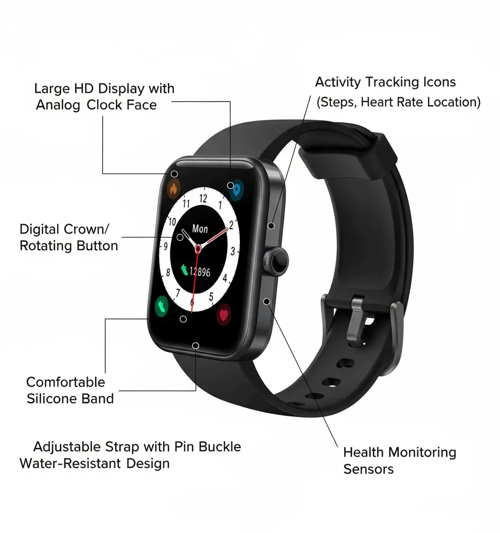 Smart Watches for Men WomenBuilt-in Alexa Fitness Watch with Blood Oxygen/Heart Rate/Sleep Monitor 100 Sport Modes IP68 Waterproof Smart Watch for Android iOS Phones The Blue Coil