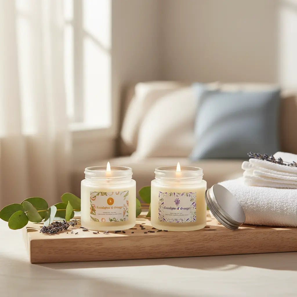 BlissfulOasis Scented Candles Long-Lasting Candles for Home Scented 5 Pack The Blue Coil