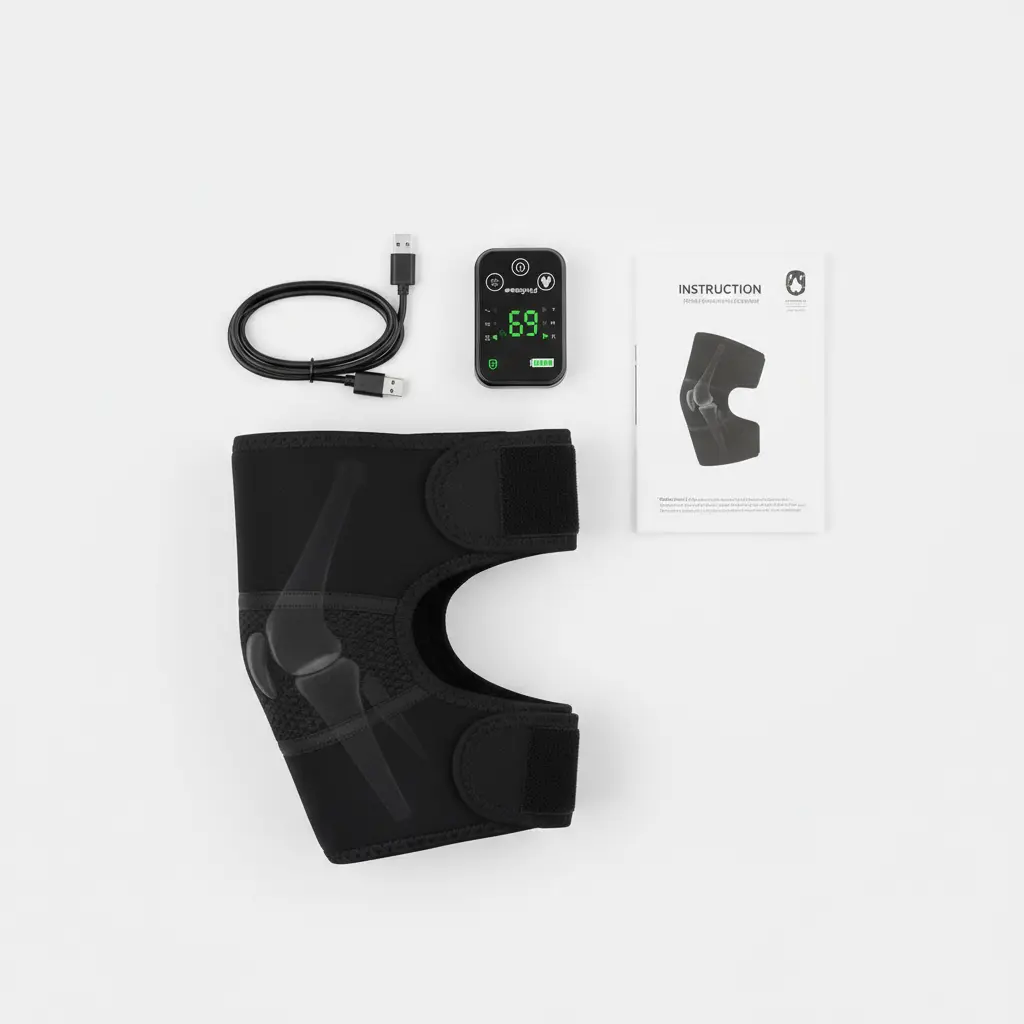 Cordless Knee Massager with Heat and Vibration Knee Heating Pad for Knee Heated Knee Brace Heated Knee Massager Heated Knee Wrap Electric Knee Massage Black 1 Pack The Blue Coil