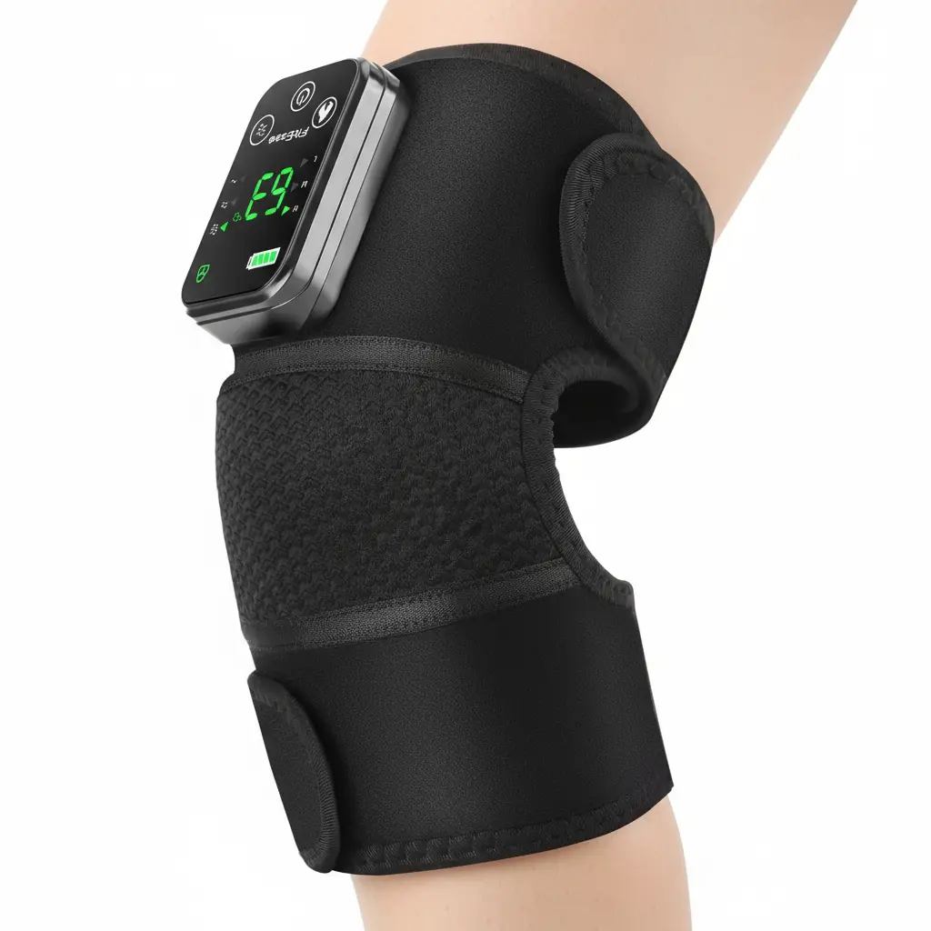 Cordless Knee Massager with Heat and Vibration Knee Heating Pad for Knee Heated Knee Brace Heated Knee Massager Heated Knee Wrap Electric Knee Massage Black 1 Pack The Blue Coil