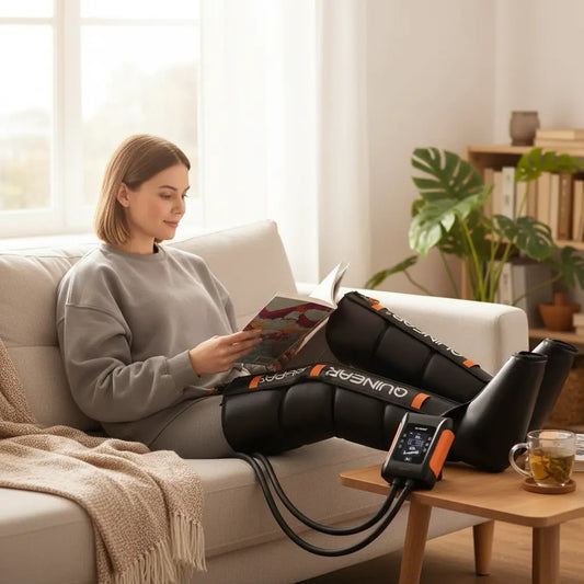 QUINEAR Professional Leg Recovery System Cordless Air Compression Boots The Blue Coil