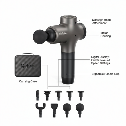 Mebak 3 Massage Gun Massage Gun Deep Tissue for Athletes Professional Muscle Percussion Massage Gun Massager Gun for Shoulder Leg Back Body Pain Relief Quiet Portable Sport Massager Gifts for Him