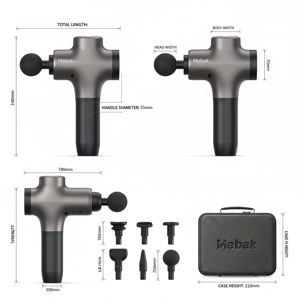 Mebak 3 Massage Gun Massage Gun Deep Tissue for Athletes Professional Muscle Percussion Massage Gun Massager Gun for Shoulder Leg Back Body Pain Relief Quiet Portable Sport Massager Gifts for Him