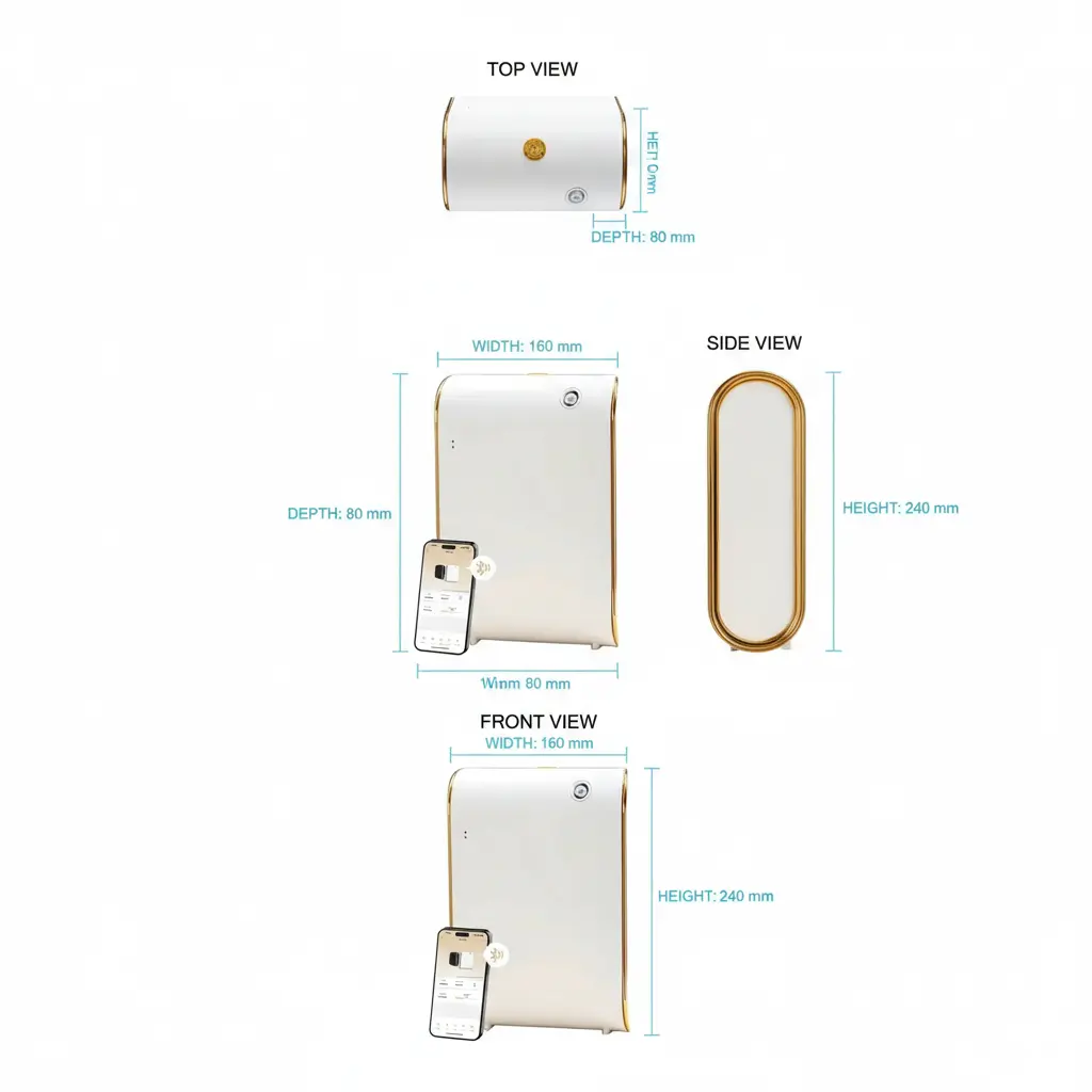 Hotel Scent Diffuser Machine for Home - Waterless Essential Oil Aromatherapy Scent Diffuser - Cold Air Diffuser Machine - Large Room - App Control - Studio Scent Diffuser - Office Fragrance - White The Blue Coil