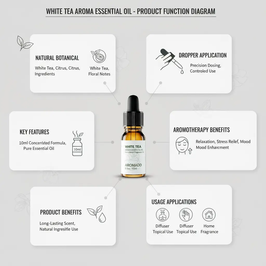 Aromadd White Tea Aroma Essential Oil Blend Aromatherapy Diffuser Oil for Diffusers for HomeAromatherapy Oils - 0.3 fl oz 10 ml The Blue Coil