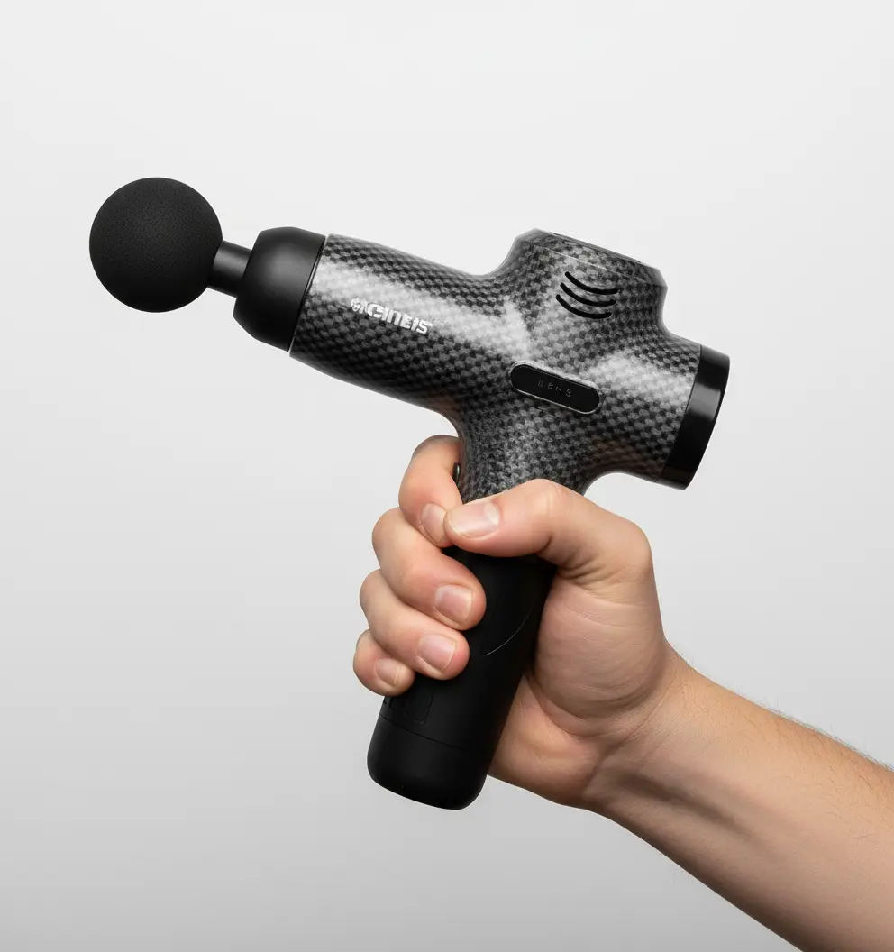 TOLOCO Massage Gun Muscle Massage Gun Deep Tissue Percussion Massage Gun with 12 Replacement Heads Super Quiet Portable Electric Massager for Athletes Treatment Relax Carbon The Blue Coil