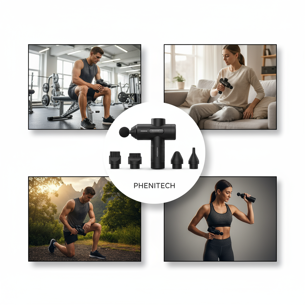 Mini Massage Gun - Massage Gun Deep Tissue Percussion Muscle Massager Gun For Athletes Muscle Massage Gun For Back Pain Relief With 8 Heads 30 Speeds Hand Held Massager with LCD Touch Screen & Case